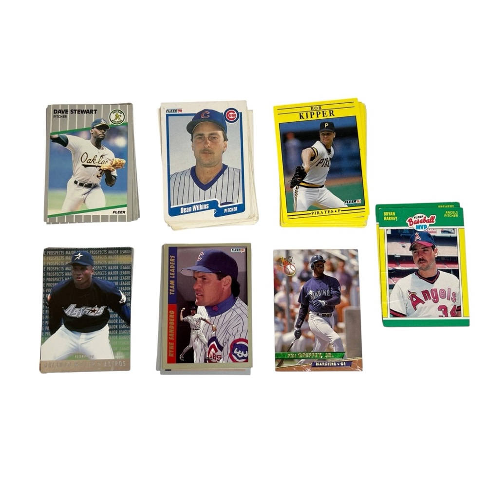 Vintage Fleer Brand 1980s & 1990s Major League Baseball Trading Cards Lot